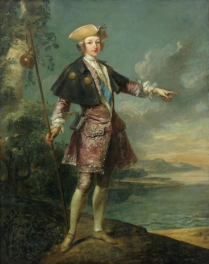 Portrait of a Prince of the House of France as a Pilgrim Painting by Attributed to Charles-Andre van Loo