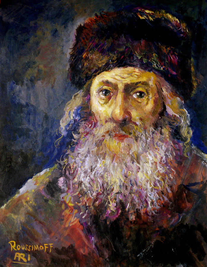 Portrait Of A Rabbi Painting by Ari Roussimoff