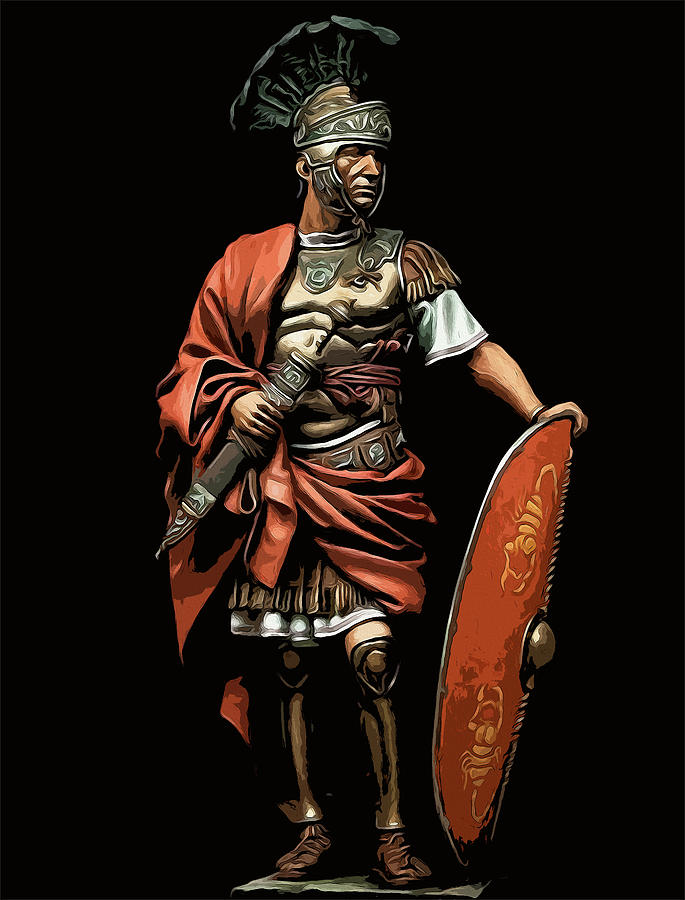Portrait of a Roman Legionary - 02 Painting by AM FineArtPrints