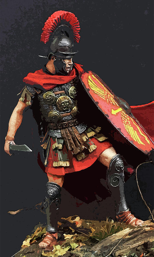 Portrait of a Roman Legionary - 09 Painting by AM FineArtPrints