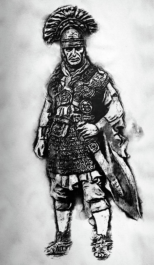 Portrait of a Roman Legionary - 15  Digital Art by AM FineArtPrints