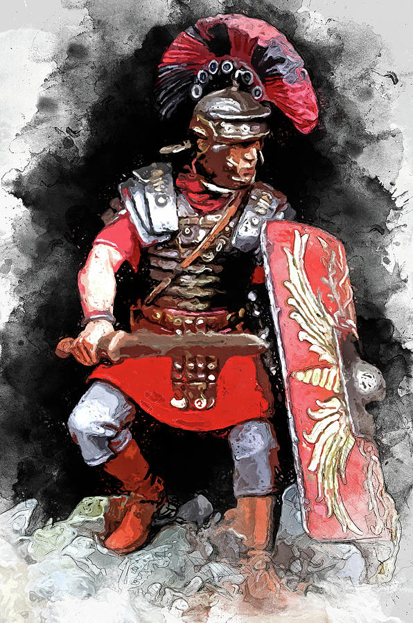 Portrait of a Roman Legionary - 18 Painting by AM FineArtPrints