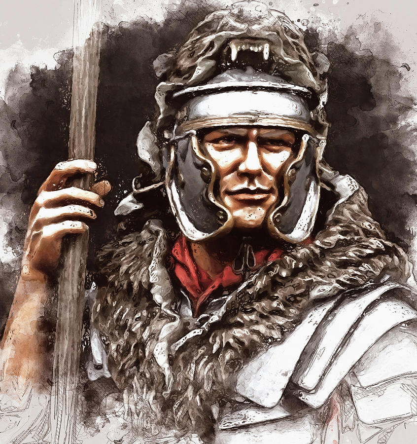 Portrait of a Roman Legionary - 20 Painting by AM FineArtPrints
