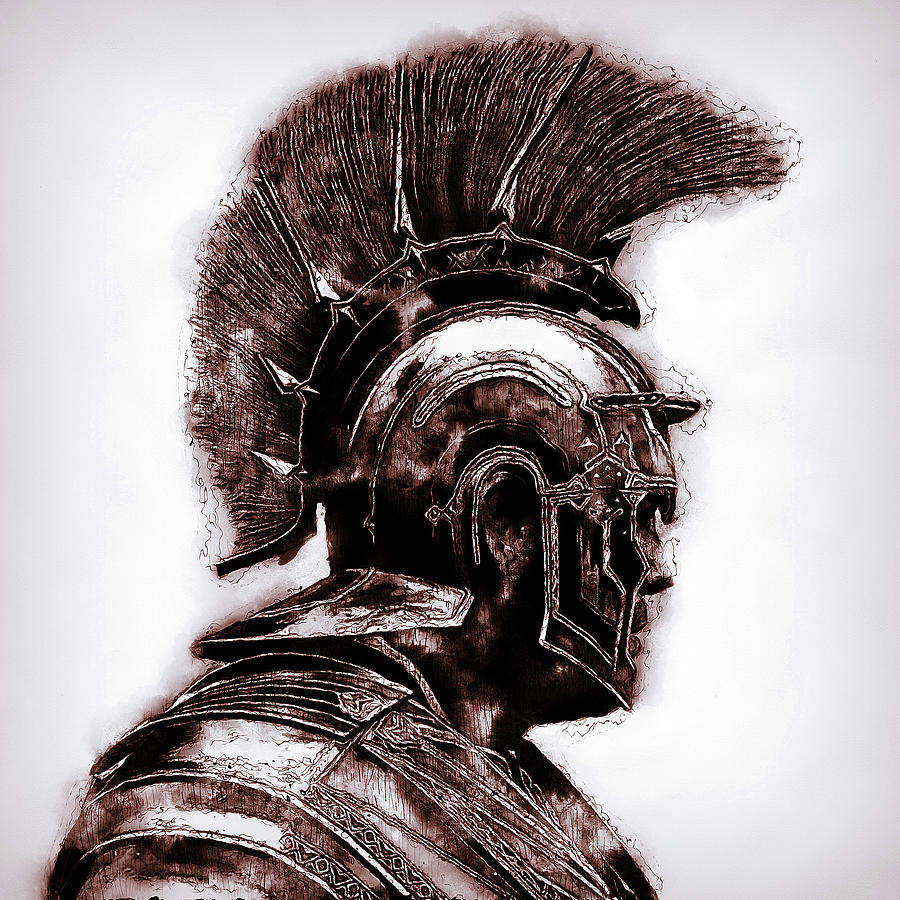 Portrait of a Roman Legionary - 30 Painting by AM FineArtPrints