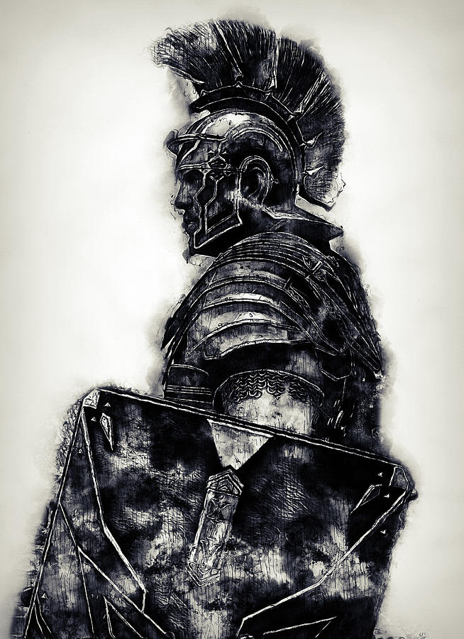 Portrait of a Roman Legionary - 32 Painting by AM FineArtPrints