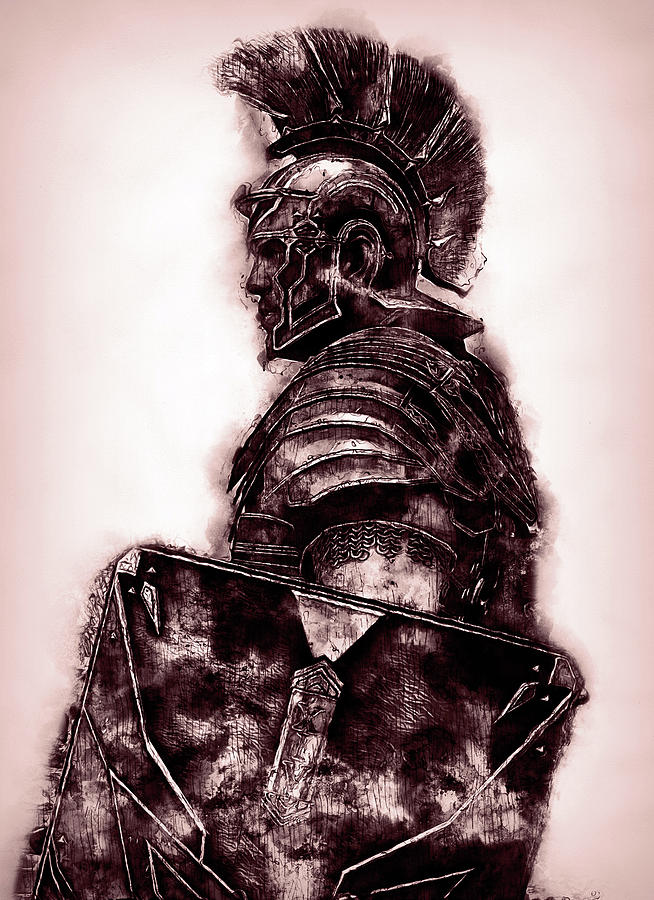 Portrait of a Roman Legionary - 33 Painting by AM FineArtPrints