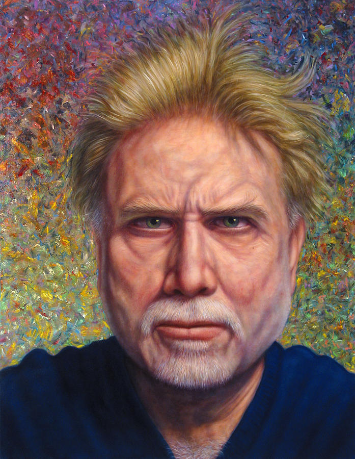 Self-portrait Painting - Portrait of a Serious Artist by James W Johnson