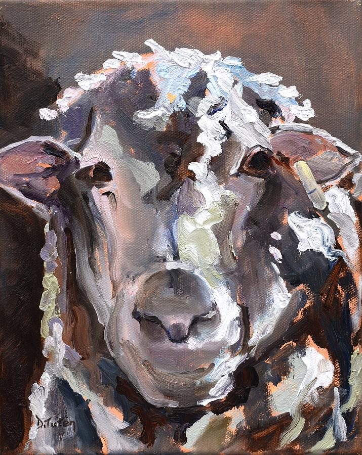 Portrait of a Sheep Painting by Donna Tuten