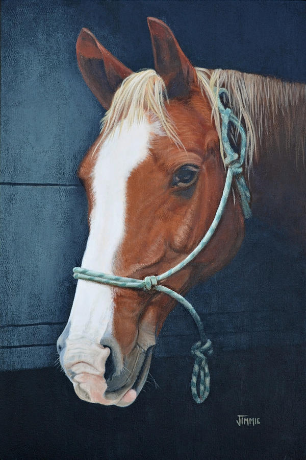 Portrait of a Spirited Horse Painting by Jimmie Bartlett