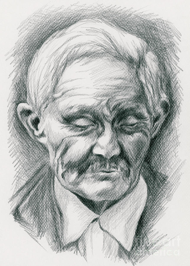 Portrait of a Swedish Immigrant Drawing by MM Anderson