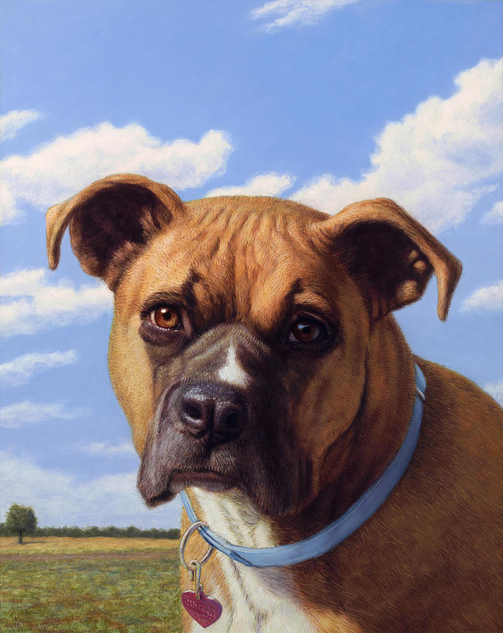 Wildlife Painting - Portrait of a Sweet Boxer by James W Johnson