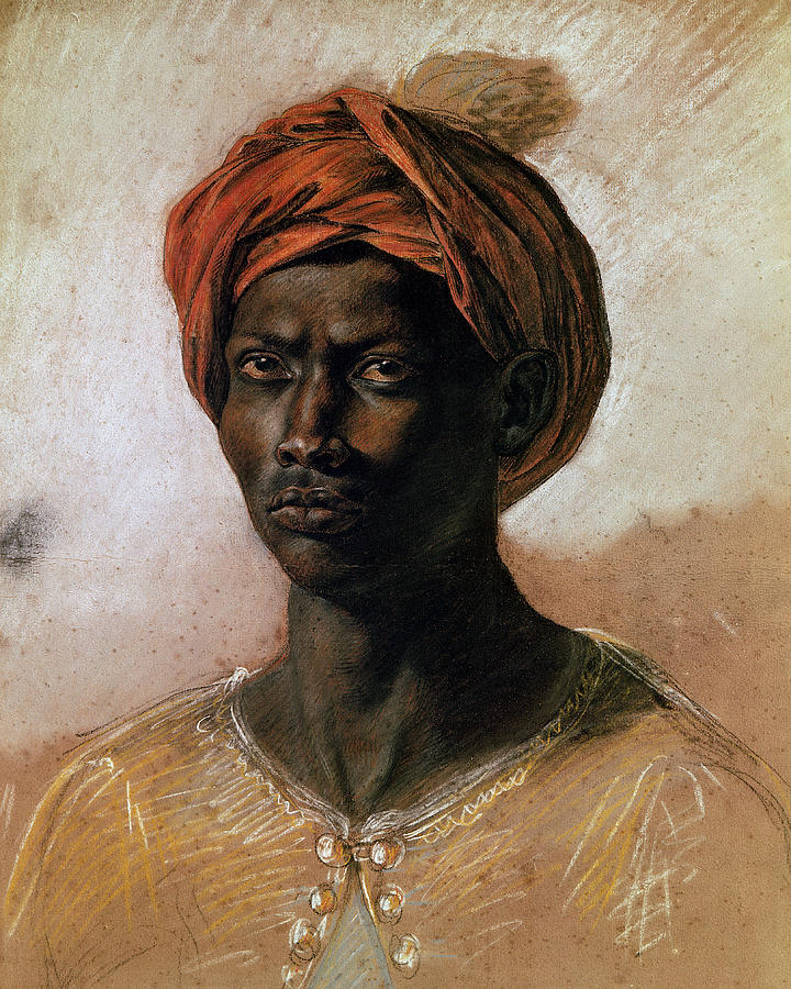 Portrait Painting - Portrait of a Turk in a Turban by Eugene Delacroix