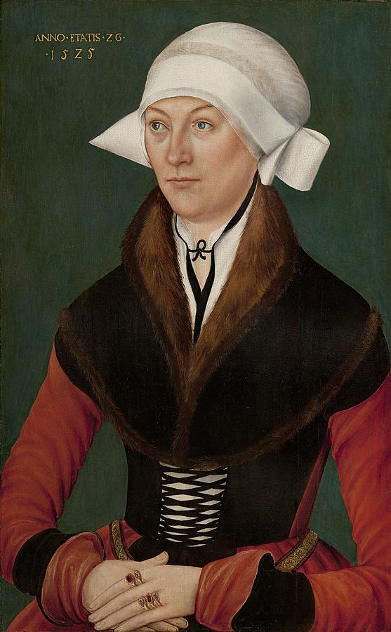 Portrait Of A Woman Aged Twenty-six 1525 Anonymous German Artist Of The School Of Lucas Cranach The Painting