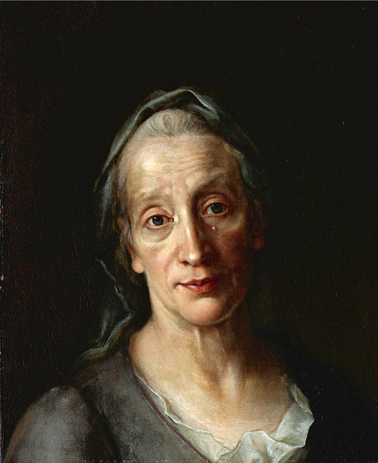 Portrait of a Woman Head and Shoulders Painting by Christian Seybold