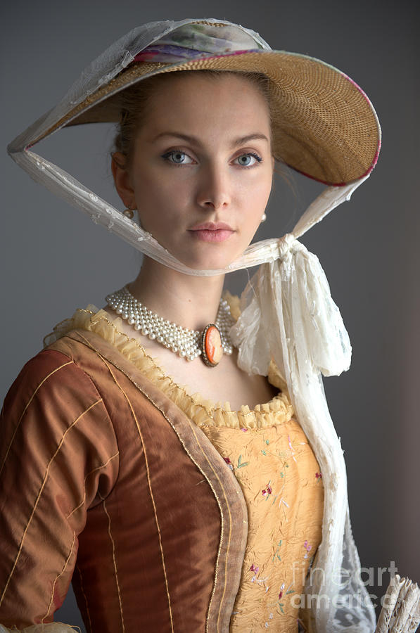 Portrait Of A Woman In 18th Century Georgian Dress And Hat Photograph by Lee Avison