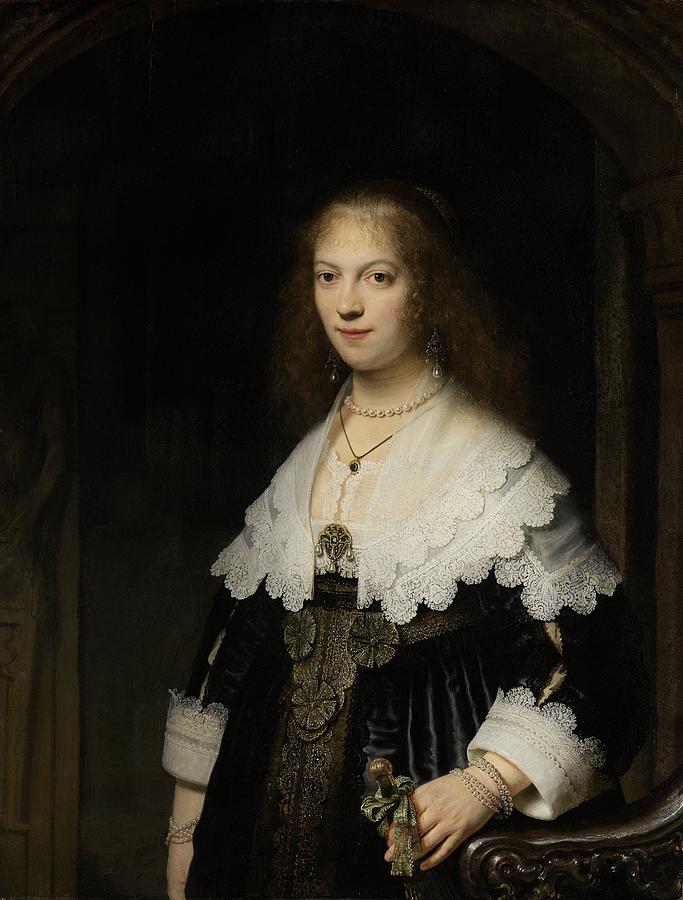 Portrait of a Woman, Possibly Maria Trip, 1639 Painting by Vincent Monozlay
