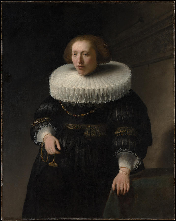 Portrait of a Woman probably a Member of the Van Beresteyn Family Painting by Rembrandt