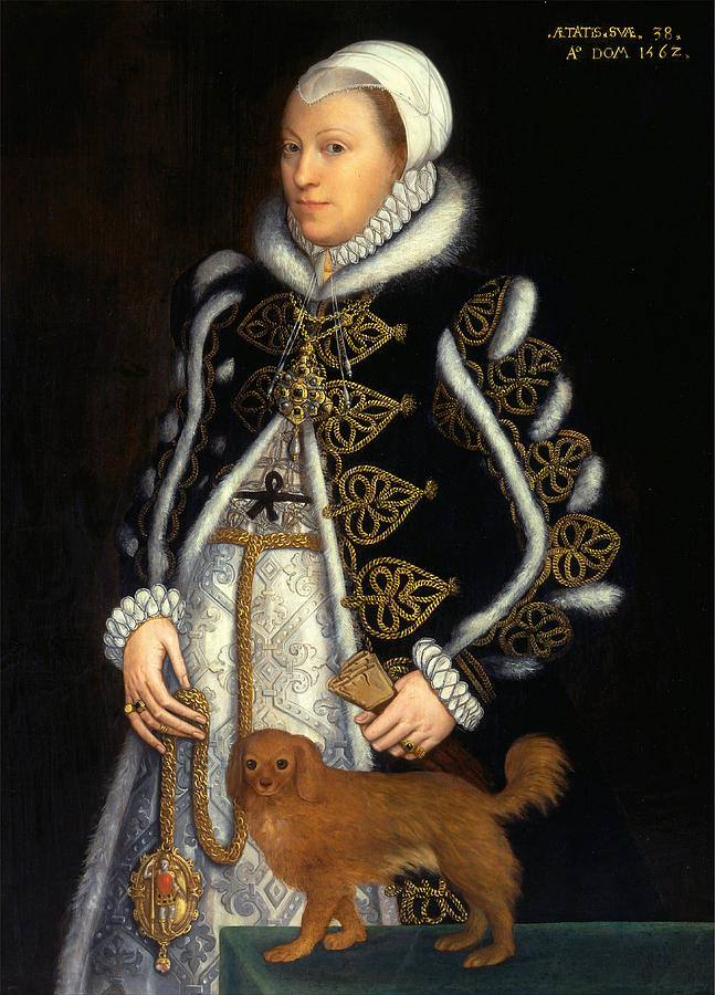 Portrait of a Woman probably Catherine Carey Lady Knollys Painting by Steven van der Meulen