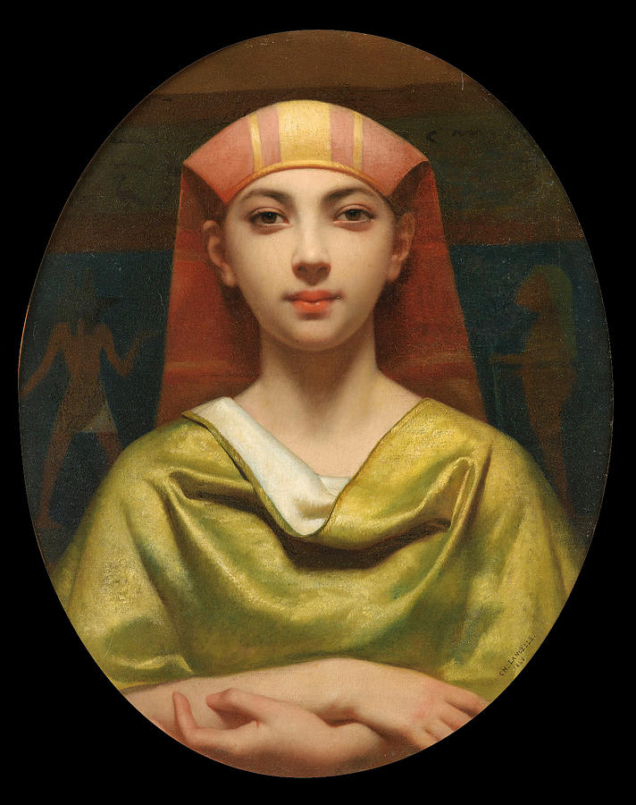 Portrait of a Young Egyptian Woman Painting by Charles Zacharie Landelle