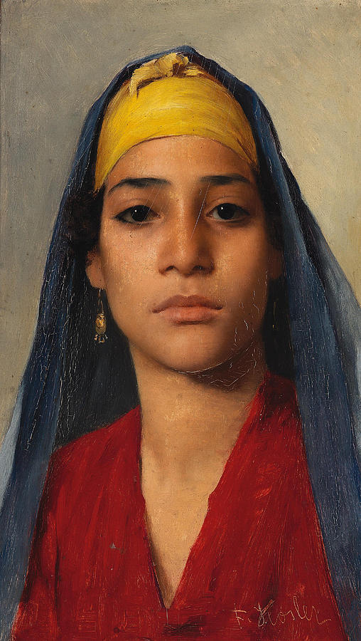 Portrait of a Young Egyptian Woman Painting by Franz Xavier Kosler