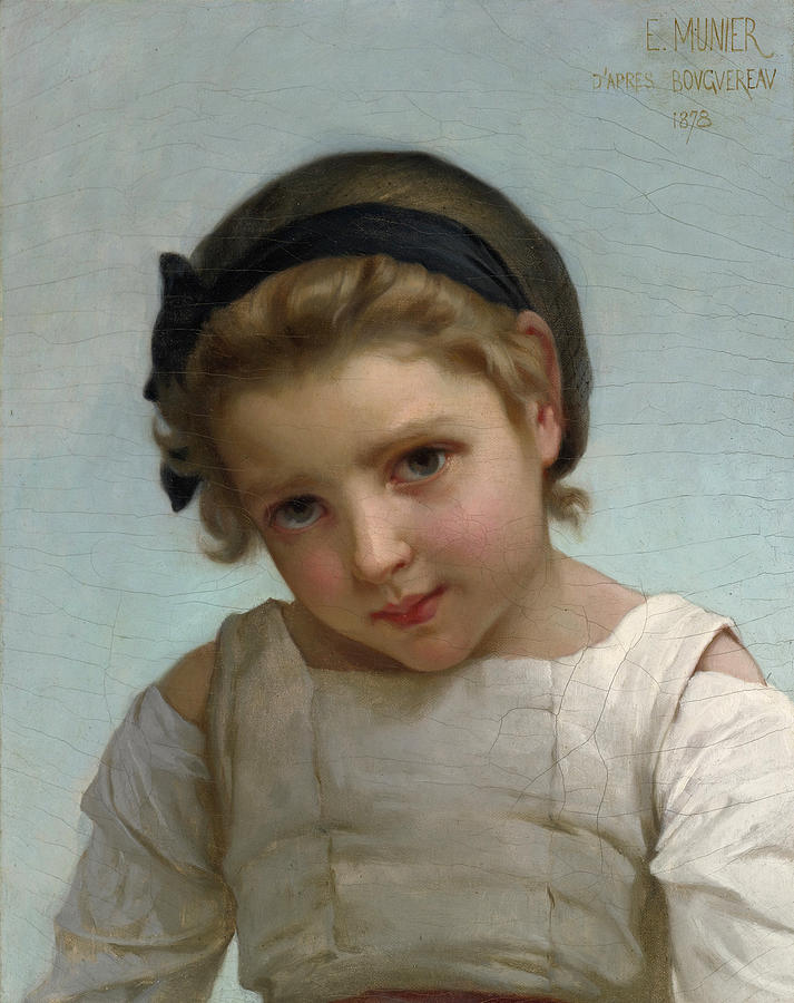 Portrait of a Young Girl Painting by Emile Munier