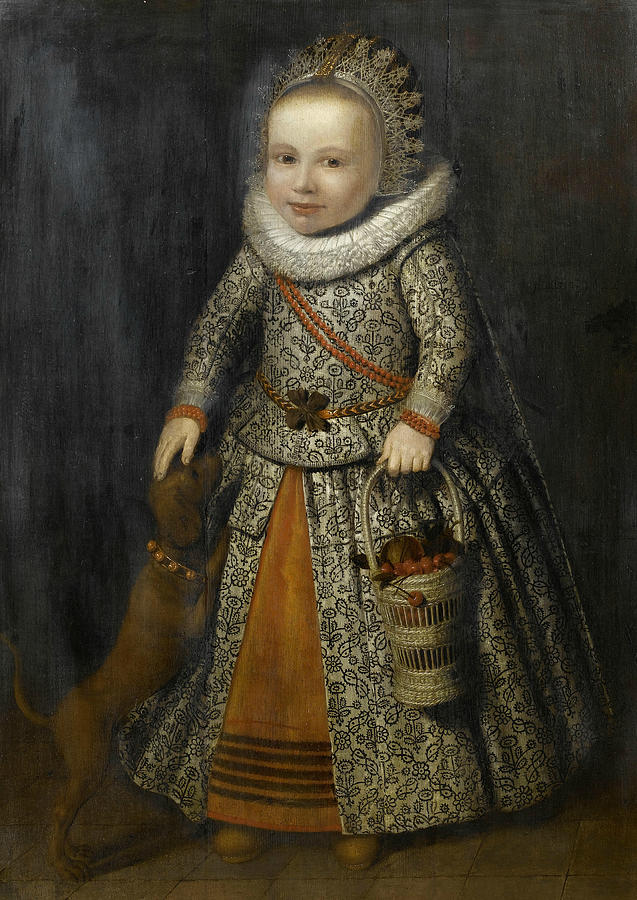 Portrait of a Young Girl in an embroidered dress  Painting by Cornelis de Vos