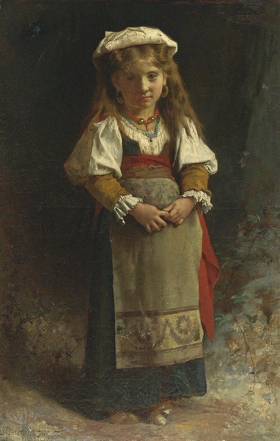 Portrait of a Young Girl Painting by Leon Perrault