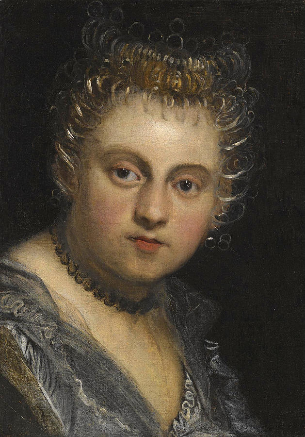 Portrait of a Young Lady Head and Shoulders Painting by Palma Il Giovane