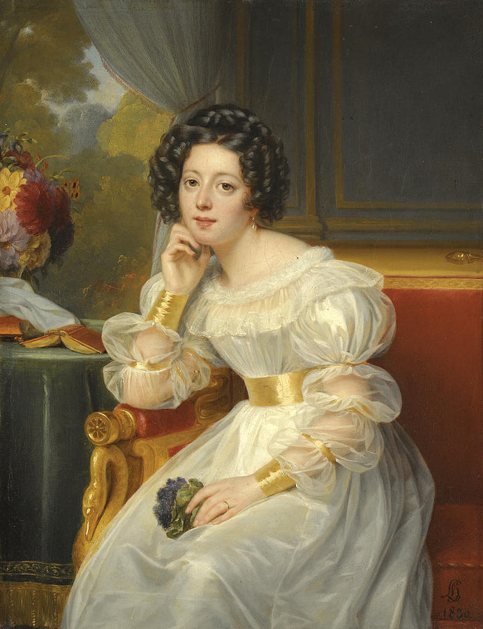 Portrait of a Young Lady Painting by Louis Hersent