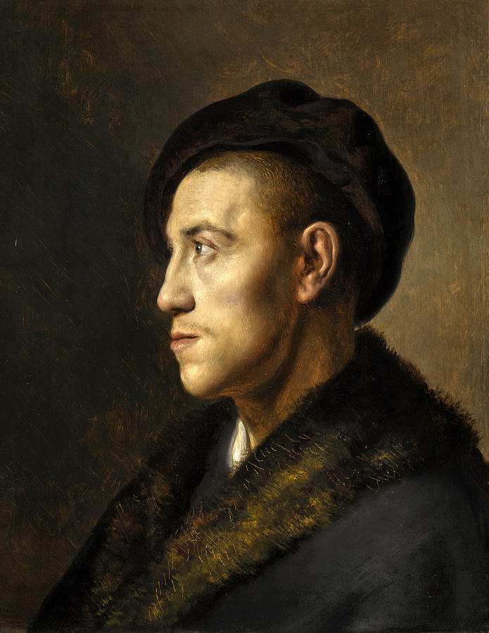 Portrait of a young man in a beret Painting by Jan Lievens