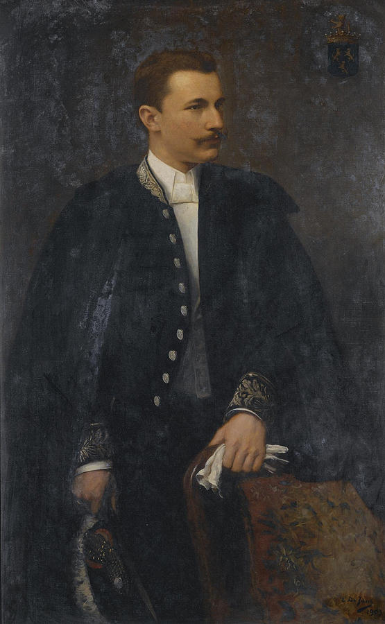  Portrait of a young man. Member  Painting by Edouard de Jans