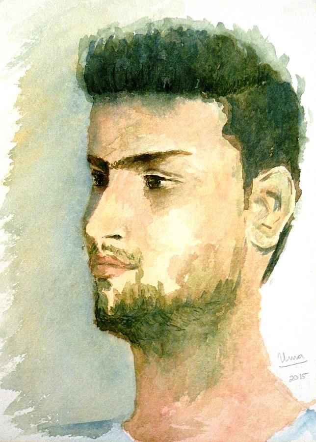 Portrait of a young man Painting by Uma Krishnamoorthy