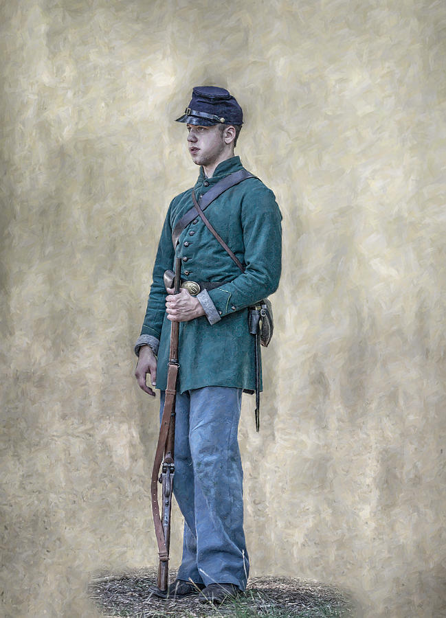 Gettysburg National Park Digital Art - Portrait of a Young Soldier of Berdans Sharpshooters by Randy Steele