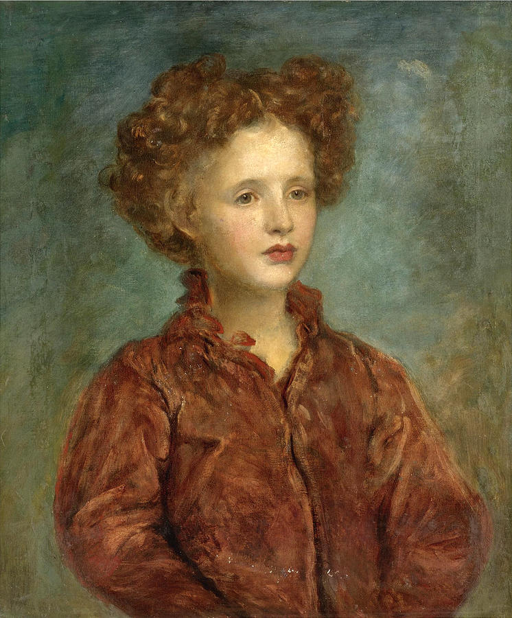 Portrait of a Young Titled Girl Painting by George Frederic Watts