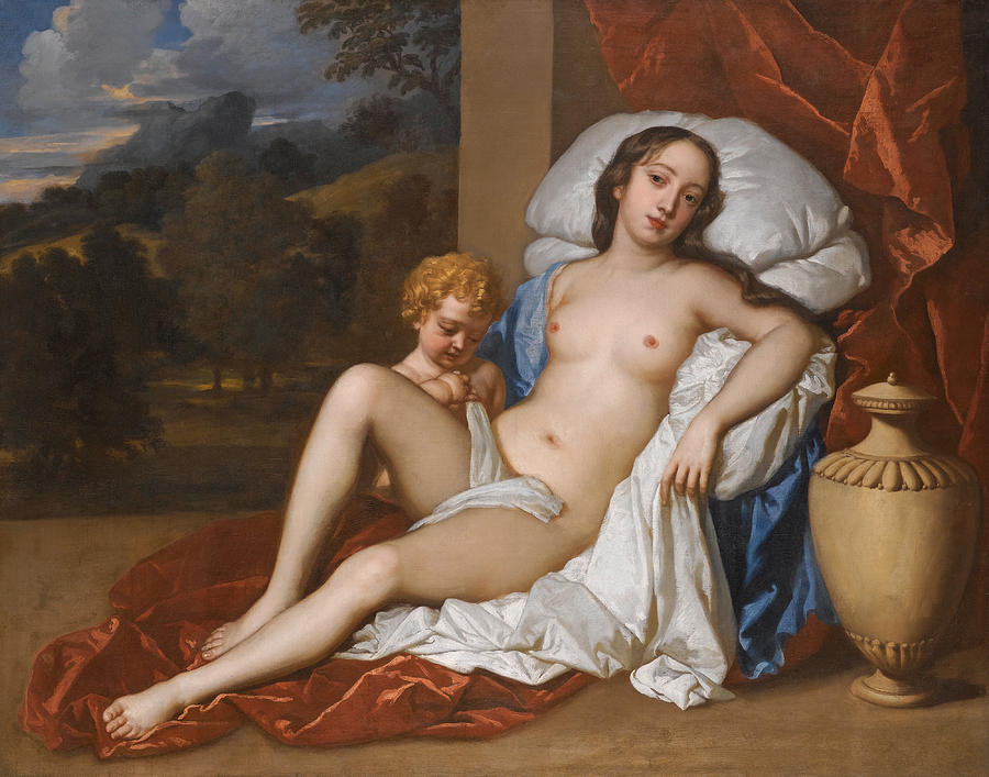 Portrait of a Young Woman and Child as Venus and Cupid. Almost certainly Nell Gwyn Painting by Peter Lely