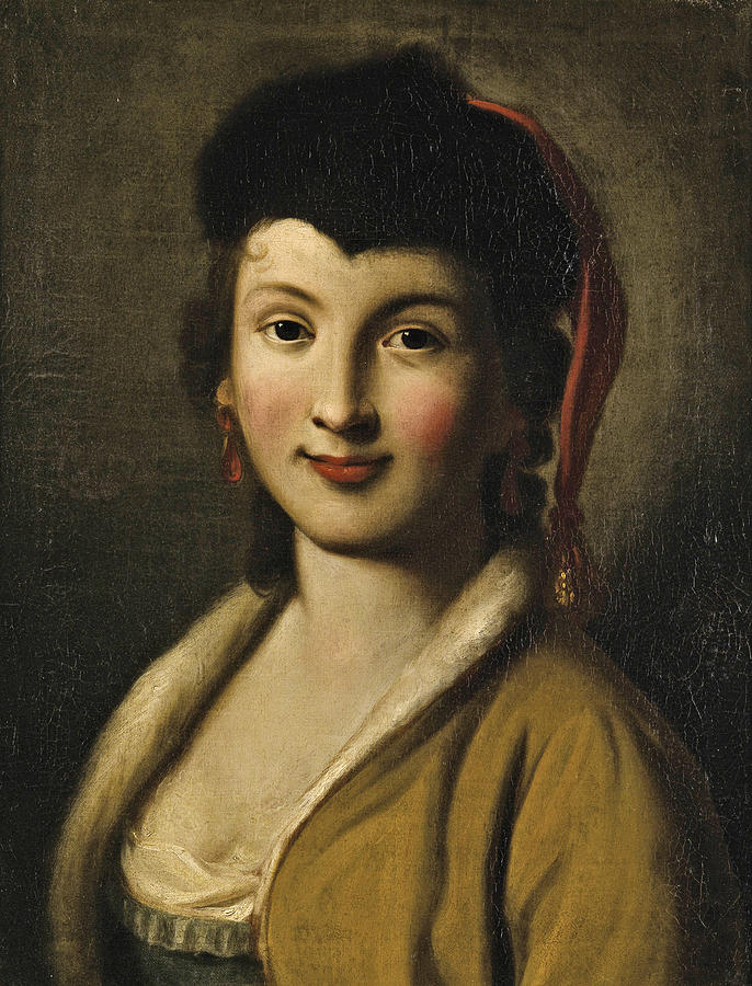 Portrait of a Young Woman Painting by Attributed to Pietro Rotari