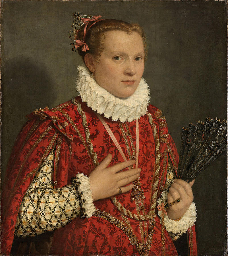 Portrait of a Young Woman Painting by Giovanni Battista Moroni