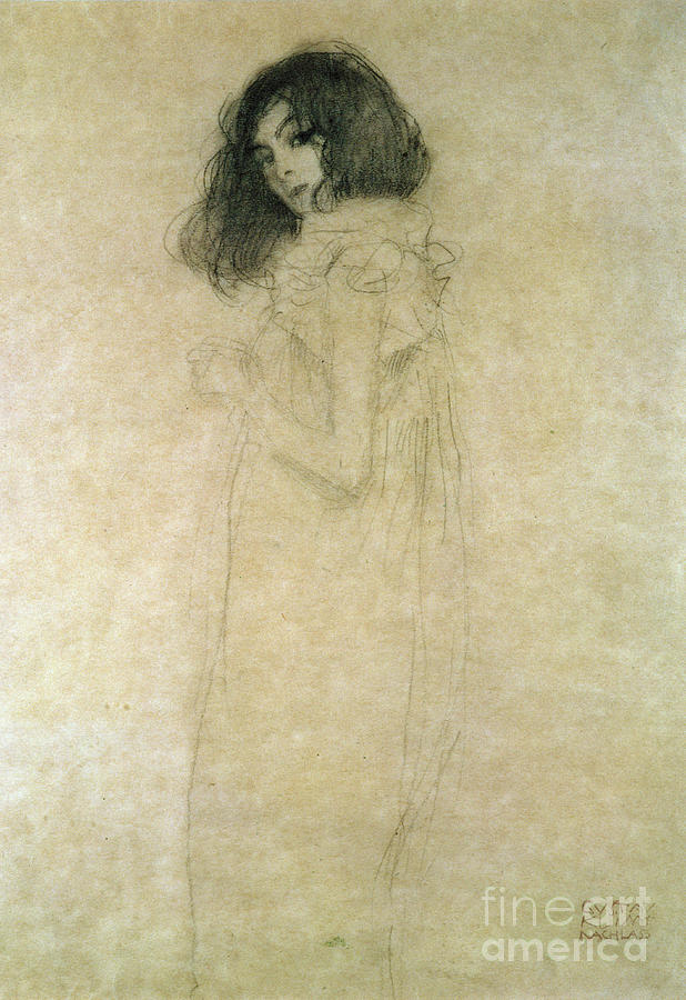 Portrait of a young woman Painting by Gustav Klimt