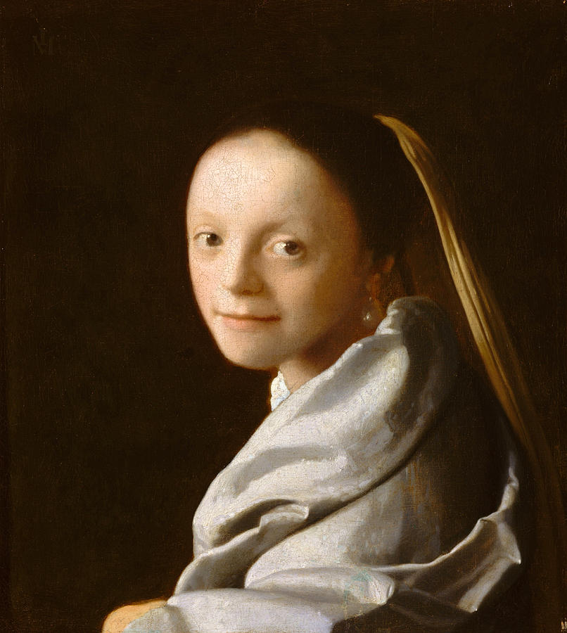 Portrait of a Young Woman Painting by Johannes Vermeer