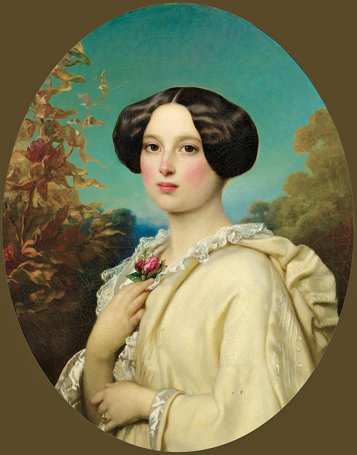 Portrait of a Young Woman Painting by Joseph van Lerius