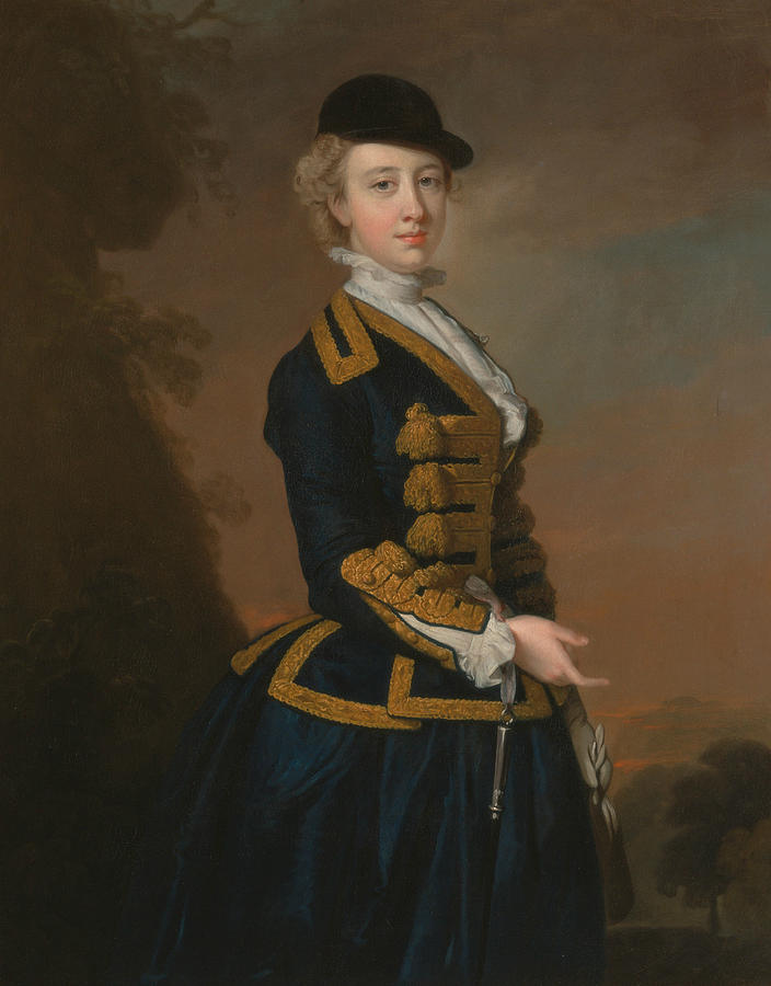 Portrait of a Young Woman of the Fortesque Family of Devon Painting by Thomas Hudson