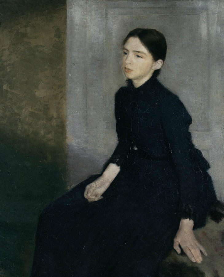 Portrait of a young woman Painting by Vilhelm Hammershoi