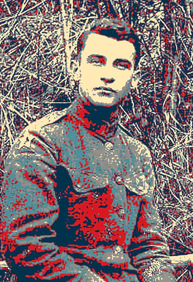 Portrait of a Young  WWI Soldier Series 17 Painting by Celestial Images