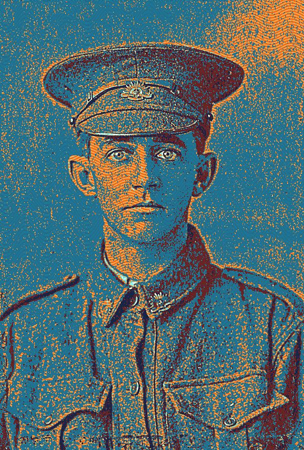 Portrait of a Young  WWI Soldier Series 20 Painting by Celestial Images