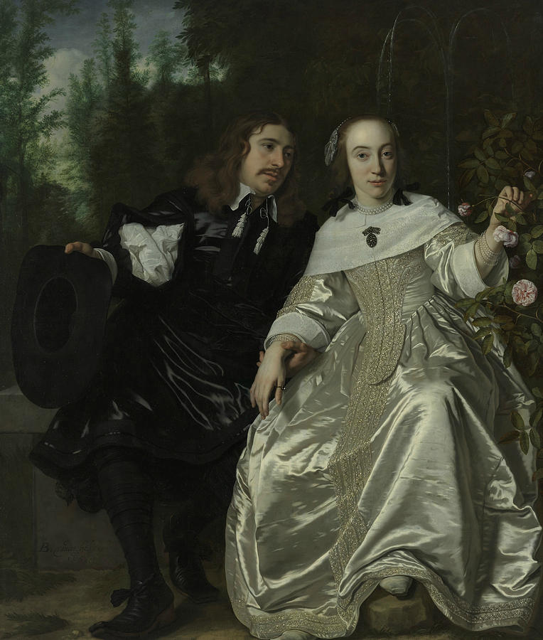 Portrait of Abraham del Court and his wife Maria de Kaersgieter Painting by Bartholomeus van der Helst