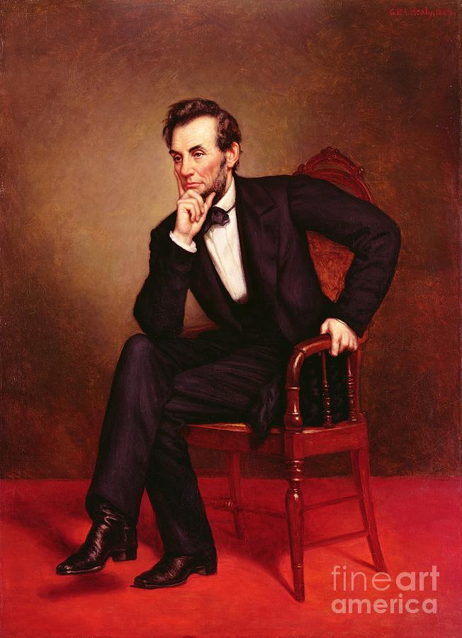 Abe Painting - Portrait of Abraham Lincoln by George Peter Alexander Healy