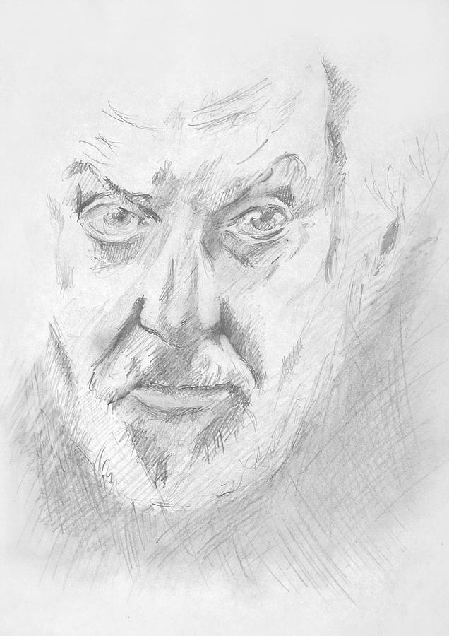 Portrait of Actor. Donald Sutherland Drawing by Masha Batkova