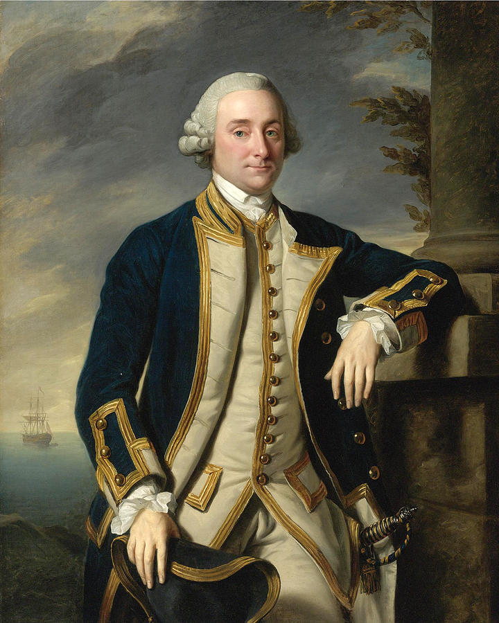 Portrait of Admiral Sir Hugh Palliser 1st Bart Painting by Nathaniel Dance-Holland