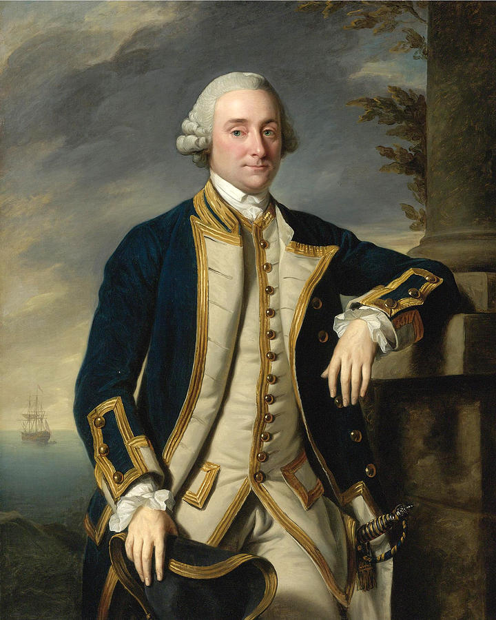 Portrait of Admiral Sir Hugh Palliser 1st Bart Painting by Nathaniel Dance