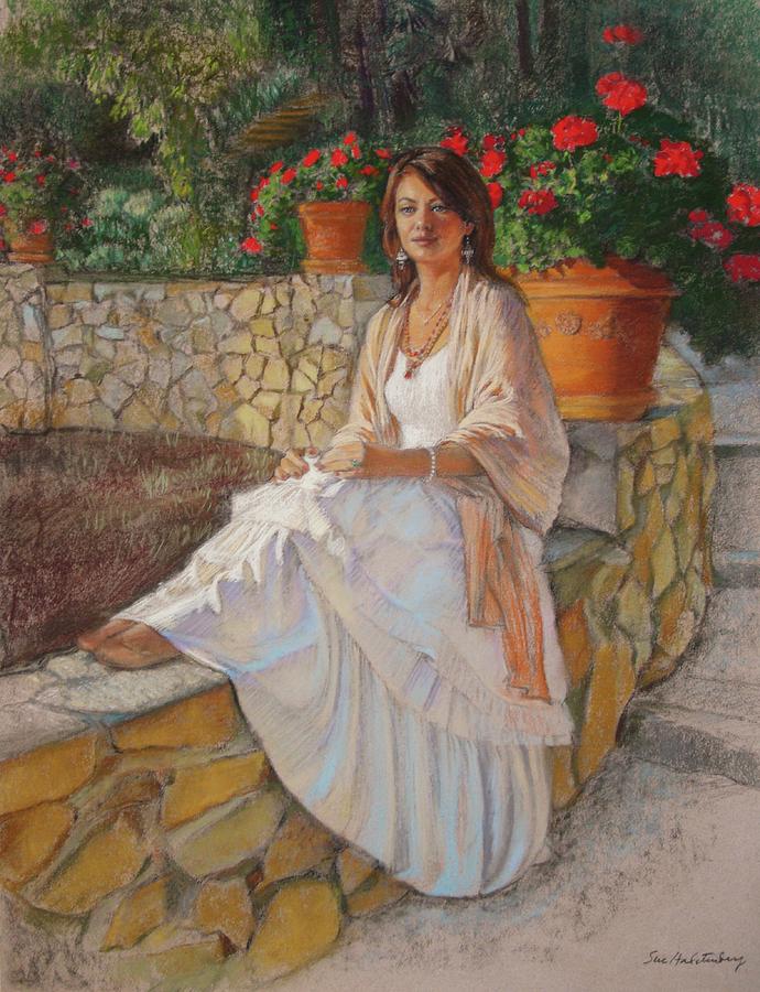 Flower Painting - Portrait of Alitta by Sue Halstenberg